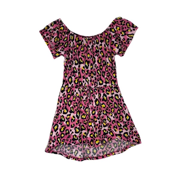 Poof New York Girls Pink Cheetah Print Skorts Romper - Picture 1 of 6